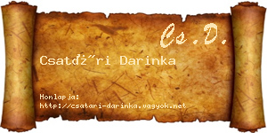 Csatári Darinka névjegykártya